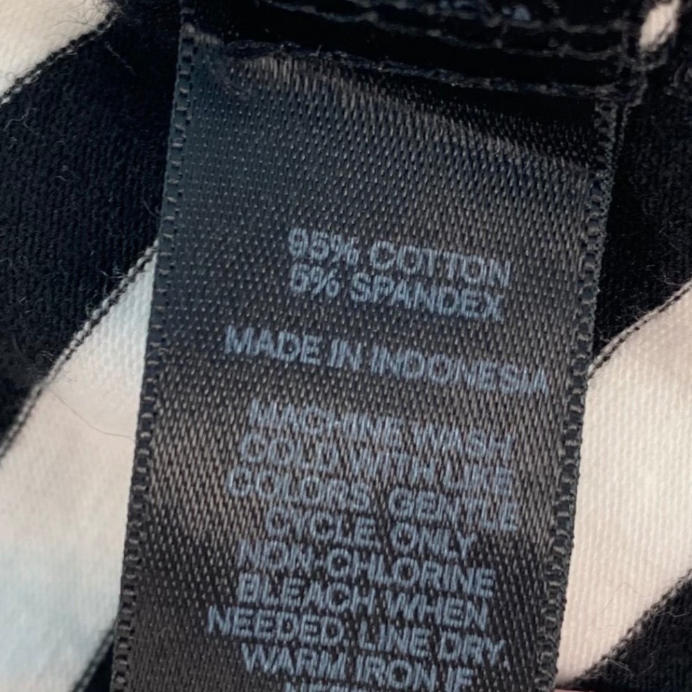 Express Cotton Dress Womens Medium Black White Striped Sheath stretch minimalist - Picture 6 of 6